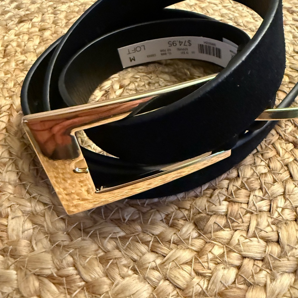 LOFT Black Belt with Gold Buckle